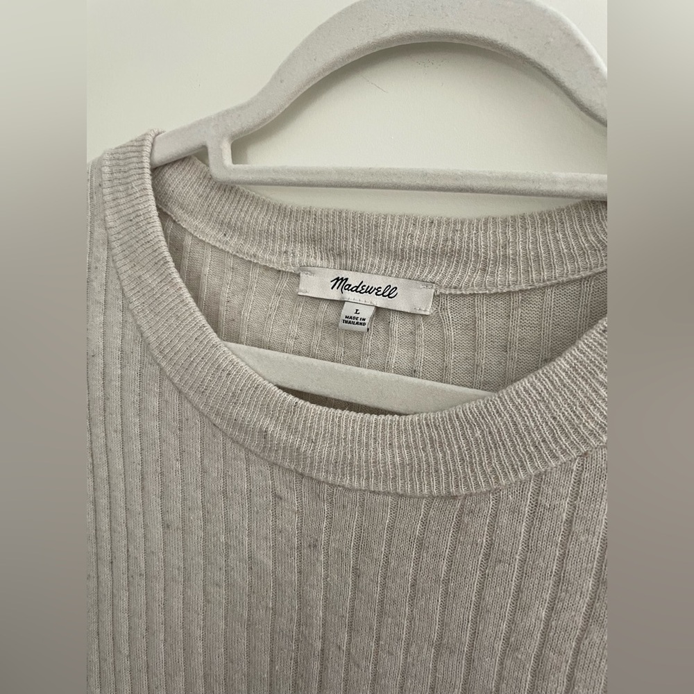 Madewell ribbed cropped dolman sleeve sweater size large